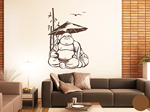 Wandtattoo Glücklicher Buddha B x H: 80cm x 120cm Farbe: nougat von Klebefieber®