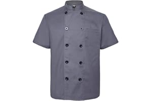 TOPTIE Unisex Short Sleeve Chef Coat Jacket