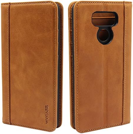 WYCASE® LG G6 Folio Wallet Case,Retro Style Slim Flip Wallet Leather Stand Case Protective Skin Cover Brown