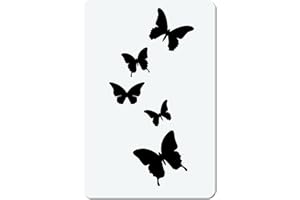 Herterich Products Mini Farfalle | Stencil per aerografo | Stencil Farfalla | Disegno preciso per graffiti e tatuaggi | Riutilizzabile e resistente ai solventi