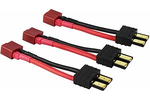 OliYin 3pcs Mâle TRX Traxxas à Femelle Deans Câble Adaptateur de Connexion 14awg 1.96 Pouces pour LiPo Slash Revo (Pack de 3)