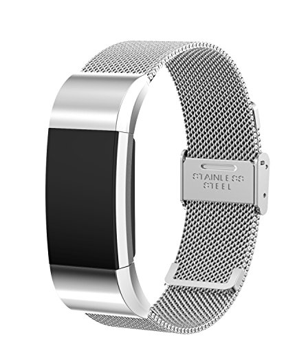Fitbit Charge 2 Ersatz Armbänd, BeneStellar Ersatz Milanese Band für Fitbit Charge 2 (Silber) - 4