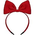 WLLHYF Bow Headbands Red Bowknot Hair Band Fashion Cute Hair Hoop Big Bowknot Headdress Perfect Hair Accessories for Women Girls Party Cosplay Christmas Valentine's Day
