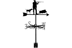 ZNEL Veleta De Tejado para Cazador Y Perro con Montaje En El Techo, Indicador De Dirección del Viento para Jardín De Granja Caza, Decoraciones De Metal,Hunter Hunting