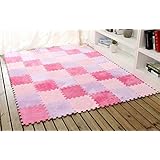 igemy 6 pc eco de goma EVA Puzzle alfombra mosaico cojín de salón mesilla de noche alfombra rosa
