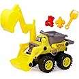 HALO NATION® 2in1 Dumper with Digger Bulldozer Excavator Construction Vehicles Friction Power Beach Truck Beach Toy Dump Truck with Sand Play Tool Set