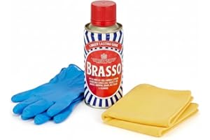 FUSION FINDS Brasso Jewellery & Metal Cleaning Kit: 175ml Liquid Polish with 2 Cloths & Gloves – Cleans Brass, Copper, Stainless Steel & Watches