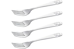 MIKKEN Viva-Haushaltswaren Gabriele Hesse e.K. 4 Kindergabeln/Gabeln für Kinder aus Chromstahl Motiv : Bär