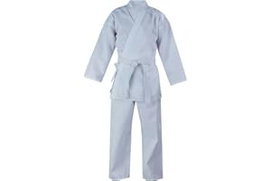 PROSTYLE SPORTS Kids, Adult, White Student Training & Sparring Uniform Suit, Martial Arts Uniform With Elasticated Waistband With White Belt Karate Gi-6oz