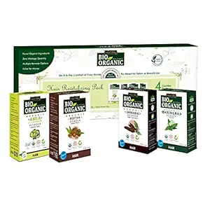 INDUS VALLEY Hair Revitalising Pack Amla, Shikakai, Reetha and Bhringraj Powder 30g*4=120g