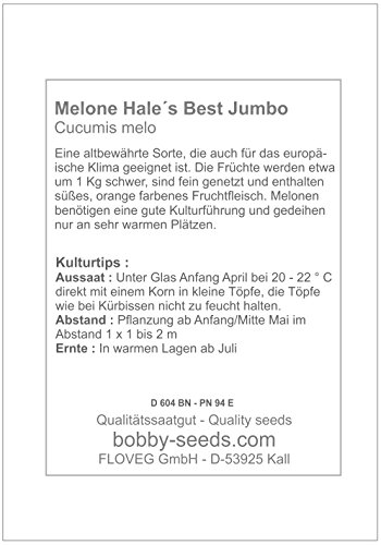 Bobby-Seeds Melonensamen Hales Best Jumbo Zuckermelone Portion - 3