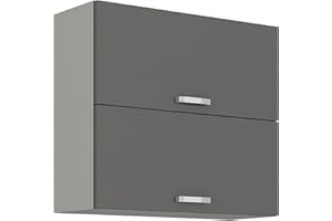 ‎KUECHEN-PREISBOMBE Küchen Hängeschrank 80 Hochglanz Grau Küchenzeile Küchenblock Küche Grey Bianca