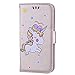 Produktbild Samsung Galaxy S7 Hülle, Chreey (Unicorn) Niedlich [Regenbogen Einhorn] Glitzer Handyhülle Premium PU Leder Tasche Flip Wallet Cover mit Standfunktion Kartenfach Schutzhülle [Gold]