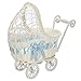 Produktbild Bluelover Blume Korb Wicker Kinderwagen Korb Baby Dusche Party Geschenk Geschenk Veranstalter Home Tisch Dekor Geschenk - Blau