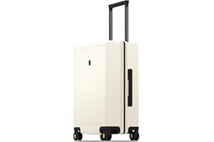 LEVEL8 Maletas de Viaje Rígida 4 Ruedas Trolley 54 cm 100% PC Maleta con Diseño de Textura de Microdiamante Equipaje de Mano con Cerradura TSA, 54.5x37x23.5cm, 41.1L, Blanco