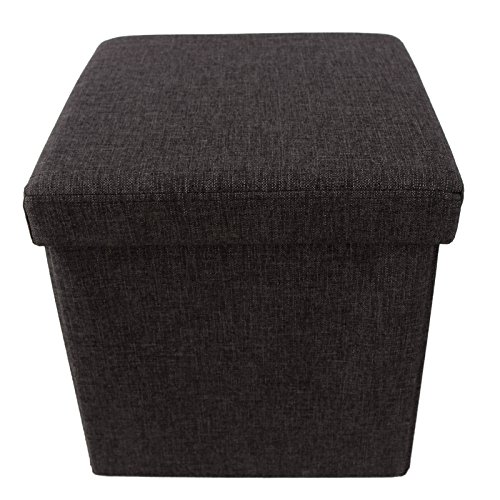 Songmics LSF27K Faltbarer Fußbank Aufbewahrungsbox belastbar bis 300 kg, Stoff, kaffeefarbe, 38 x 38 x 38 cm - 4