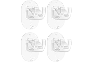 ZYEKIU 4 Pezzi Ganci per Tende Senza Bucare Ganci per Pali Adesivi per Tende Supporti per Bastoni Tende Ganci per Tende Tende Senza Foratura Autoadesivi per Bastone per Tende da Bagno (Trasparente)