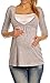 Zeta Ville - Women's Maternity Nursing Wrap Front T-shirt Top Shirt M-3XL - 372c (Grey Melange, UK 14)