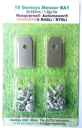 *18 Messer (extra scharf)* für Husqvarna Automower ® und Gardena R40Li / R70Li