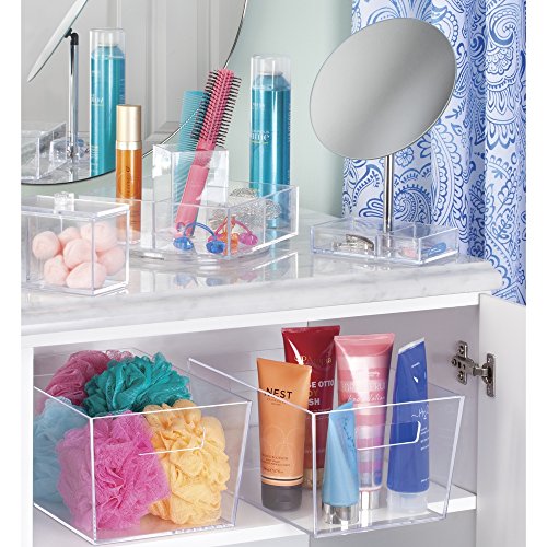 InterDesign Luci Bad Aufbewahrung klein | Badorganizer mit Griffen für Shampoo, Make-Up, Haarbürsten, etc. | Sortierbox für den Badezimmerschrank | Kunststoff durchsichtig - 2