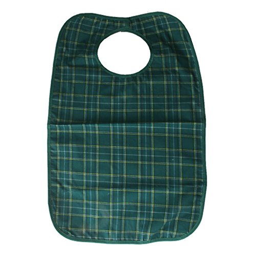 Preisvergleich Produktbild Wasserdichte Erwachsene Mahlzeiten Bib Schutzinvalidenhilfe Kleidung Schürze Blau - Gruen