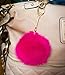Price comparison product image 3 FOR 2! Fuchsia 8cm Gold Metral Clasp Keyring Pompom Keychain Ball 8cm Monster Soft Fluffy Charm Dangle Fendi Michael Kors Cute Furry Friends Dune Rabbit Designer Genuine Unique Different Unusual Stylish Snake Glamorous Elegant (Hot Pink)