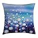 Produktbild Watercolor Flower Home Decor Throw Pillow Cushion Cover by, Dandelion Motif in Meadows Rural Lands Miracle Pollen Theme, Decorative Square Accent Pillow Case, 18 X 18 Inches, Blue White