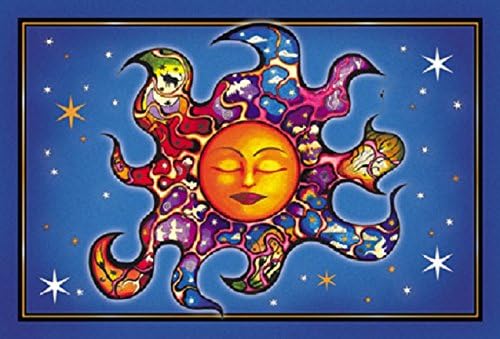 Dan Morris 2 x Sleeping Sun Aura Primitive Tribal Postcards - 6'' x 4'' Inches