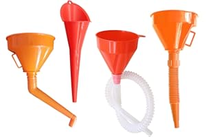Csirnto Trichter mit Schlauch 4 Stück Trichter Benzin Trichter Set Trichter Öl Fülltrichter mit Schlauch und Sieb für Ölwechsel, Trichter für Auto Motorrad Werkstatt
