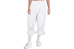 dPois Pantalones Holgados Niña Pantalon Corto Suave Casual Pololos Encaje Disfraz Victoriano Vintage Ropa de Dormir Bloomers