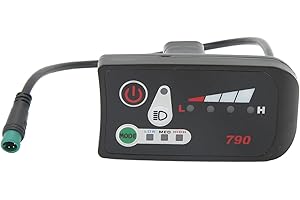 PISSENTE Affichage de Alimentation LED pour Vélo électrique, Affichage de Alimentation LED pour Vélo électrique étanche avec Prise Mâle étanche 5p pour Guidon de 22.2mm