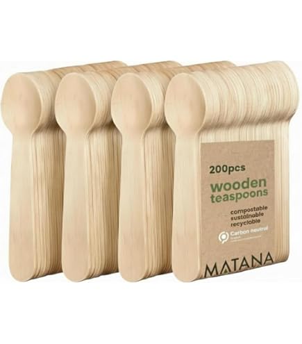 LoengMax - 100 cucchiai in legno usa e getta lunghe 15 cm, posate in legno ecologiche, 100% compostabili, biodegradabili, in legno naturale