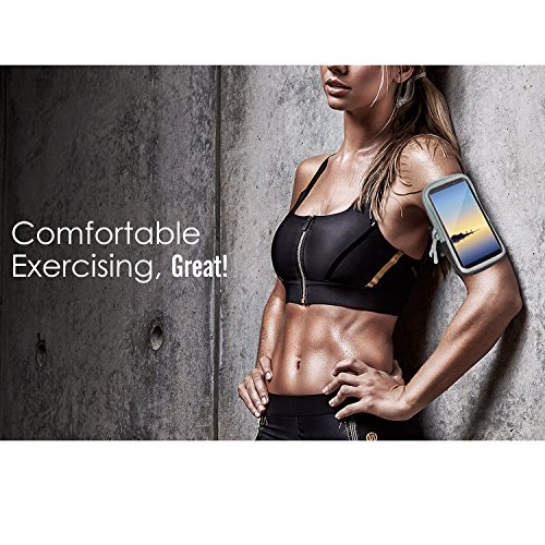 MoKo Sports Armband Bag per iPhone & Galaxy, Bracciale Borsa da Corsa con Finestra Touch Chiara, per Samsung Galaxy Note 8 / S8+, Apple iPhone X / 8 Plus/ 8 / 7 Plus / 6s â€“ Nero