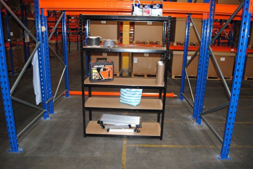180 cm x 120 cm x 45 cm, schwarz 5 Etagen (175kg Pro Regal), 875 KG Kapazität Extra Breit Garage Aufbewahrung Regal, 5 Jahre Garantie - 2