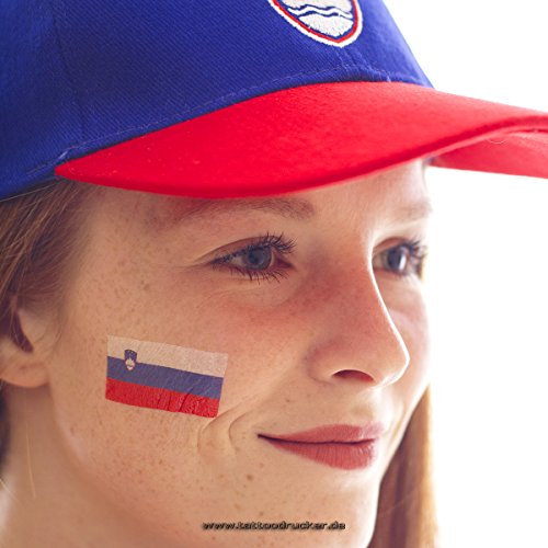 10 x Slowenien Tattoo Fahnen Fan Set – EM Fanartikel 2016 – Slovenia Flag