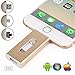 Produktbild 32 GB USB iPhone Flash Drive – USB, MICR USB und Lightning-Anschluss (3 in 1) für iPhone iPad iOS Android und pc-silver gold gold 32 gb
