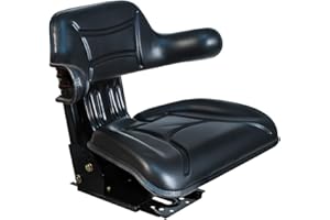 CARRETCAR EUROPEA ASIENTO TRACTOR UNIVERSAL PVC Negro - Para Carretillas Elevadoras, Tractores, Toritos, Excavadoras, Maquinas Industriales, Maquina Ganadera, Motos Agrícolas,