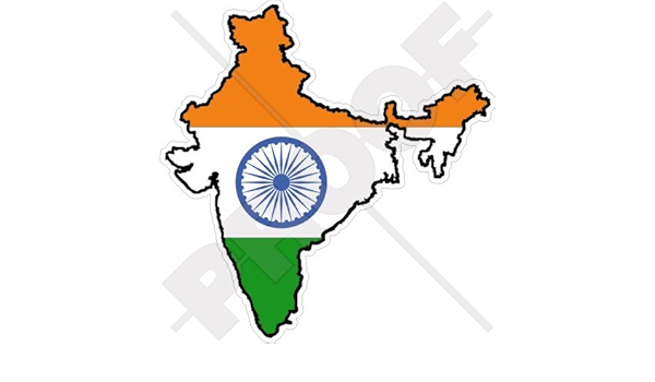 India Map With Flag India Indian Map-Flag Hindu 4.8" (123Mm) Vinyl Bumper Sticker, Decal :  Amazon.co.uk: Automotive