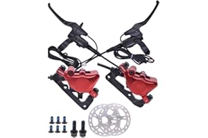 REACHMALL Kit freno a disco per bicicletta, freni a disco idraulici CNC con dischi da 160 mm, leva a doppia pinza a disco anteriore e posteriore, freno di spegnimento per bicicletta elettrica (posteriore senza