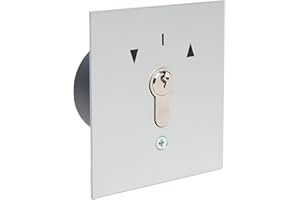 Schlüsseltaster Unterputz geba 2-seitig tastend US 1-2T/1 121.1301.1A, inkl. DIN Profilhalbzylinder & 3 Schlüssel einbruchhemmend (europäisch patentiertes System), grau/Aluminium-eloxiert