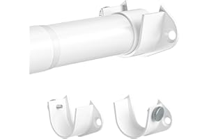 QINGYUN Wardrobe Rail 42-134cm Extendable Clothes Rail White Wardrobe Pole Stainless Steel Adjustable Clothes Rail Heavy Duty Hanging Rails For Clothes,Wardrobe,Doorway,Windows 32mm