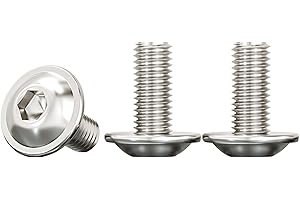 Drenky Viti a Testa Bombata con Esagono Incassato e Flangia M6x12mm,20 Pezzi Bullone Meccanico Acciaio Inox A2 V2A Viti Completamente,Filettatura Completa Metrica