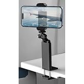 Coverzone Telefon Tutucu Evrensel Stant Yayıncı ve Youtuber Telefon Tutucu Montaj Masa ve Raf Kenarına Sıkıştırma ile Eller S