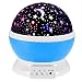 Produktbild Stern Beleuchtung Lampe, KEEDA® 360 Grad Romantischer Drehender Kosmos Stern Himmel Mond Projektor, 4 LED Korn Drehungs Nachtprojektor, Nachtlampe Bett Lampe für Kinder Kinder ( Blau)