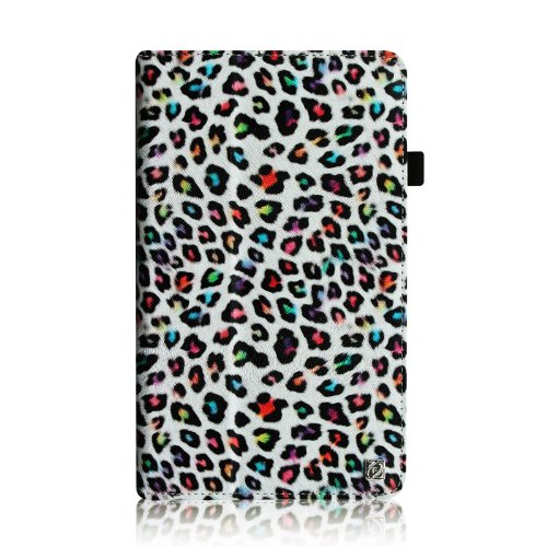 [Eckenschutz]Fintie Samsung Galaxy Tab Pro 8.4 SM-T325 LTE SM-T320 Hülle Case – Slim Fit Folio Kunstleder Schutzhülle Cover Tasche für Samsung Galaxy Tab Pro 8.4 Zoll Tablet (mit Auto Schlaf / Wach Funktion), Leopard Regenbogen - 8