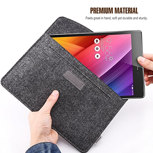 MoKo Universal 7-8 Zoll Felt Sleeve Hülle – Tragbare Filz Schutzhülle Tasche für Apple iPad mini 1 / 2 / 3 / 4, Samsung Galaxy Tab S2 8.0, E 8.0, Tab A 8.0, Tab 4 7.0/8.0, Tab E Lite 7.0, Dunkelgrau - 5