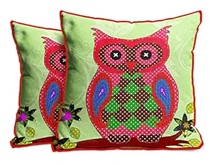 DreamVio Jute Exclusive Decorative Throw/Pillow Covers, Cushion Covers for Living Room, Bed Room, Sofa,Chairs Pack/Set of 2 (Multicolour, Size 12 x 12 Inches)