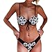 Produktbild Bademode Hffan Damen Bademode Push-Up Gepolsterter BH Bandage Bikini Set Badeanzug Bauchweg Bademode Baden Bandage Blumen Swimsuit Swimwear Playsuits (Schwarz, XL)