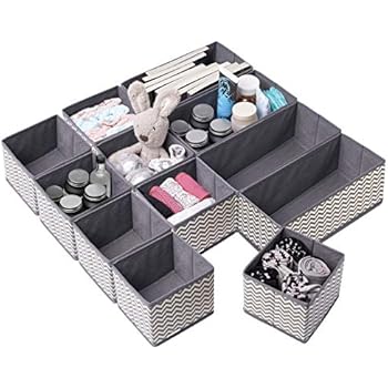 Beabrit Storage Drawer Organisers Set Of 6 Grey Foldable Storage