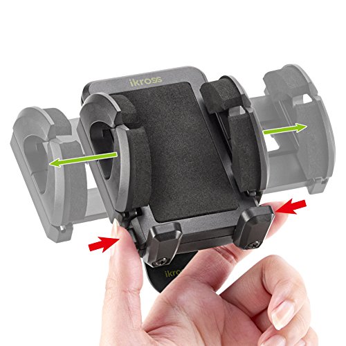 iKross Supporto Auto Visiera Parasole, Clip On Sun Visor Mount Holder Auto per Apple iPhone, Samsung Galaxy, HTC e altri modelli popolari - Nero